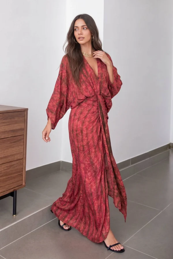 Kimono-Style Printed Dress - Image 3
