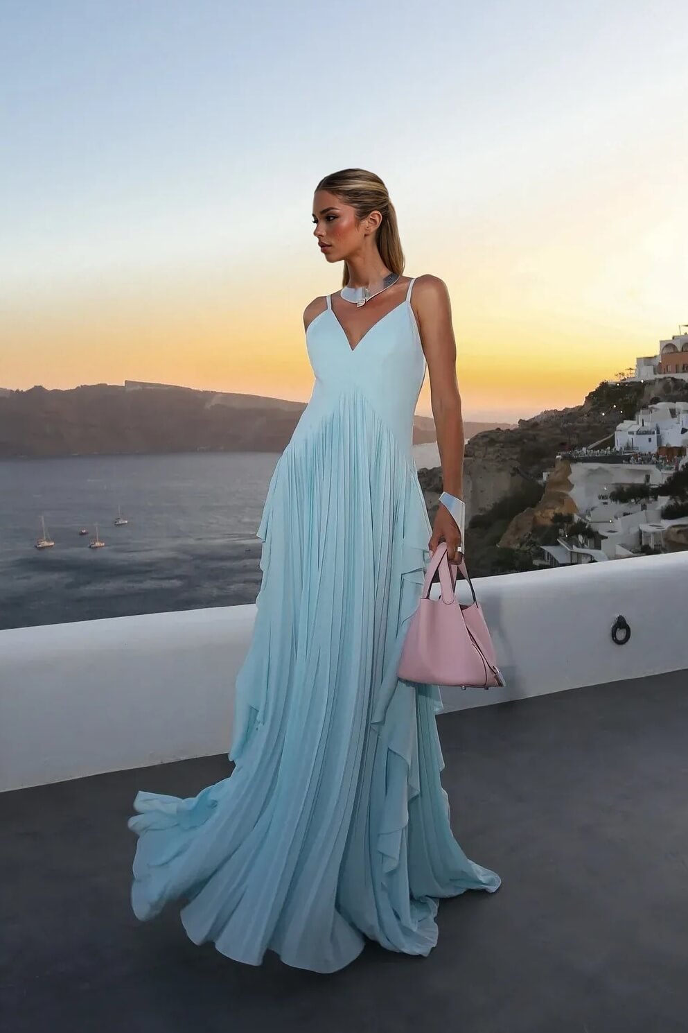 Delicate Glamour in Motion Layered Patchwork Ruched Party Maxi Dress - Image 1