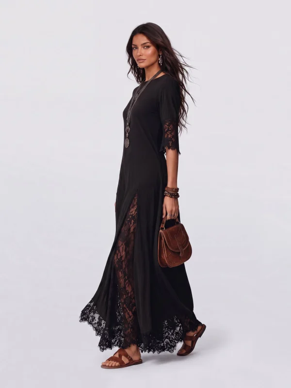 Bohemian Split Lace Dress - Image 3