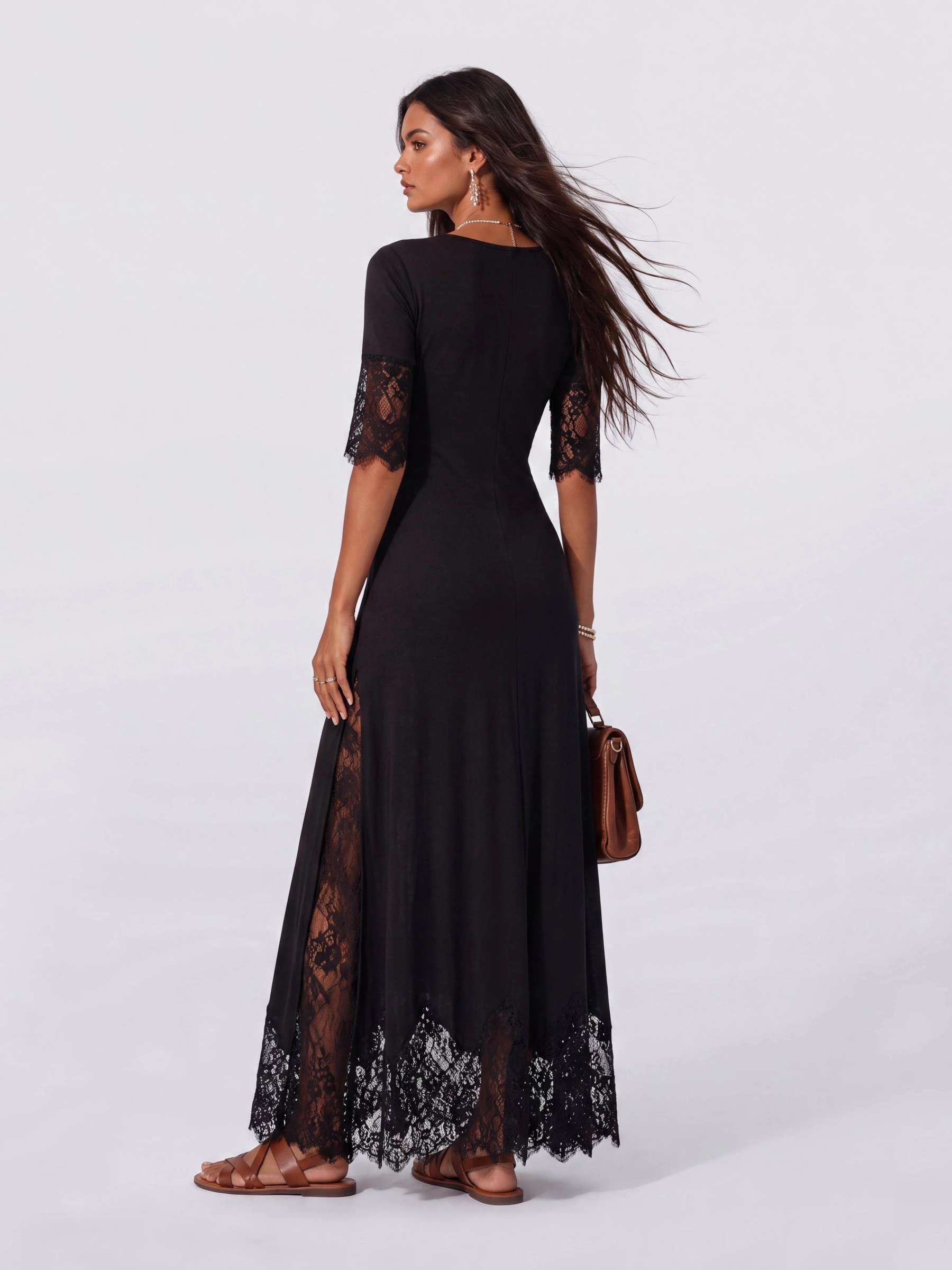 Bohemian Split Lace Dress - Image 4